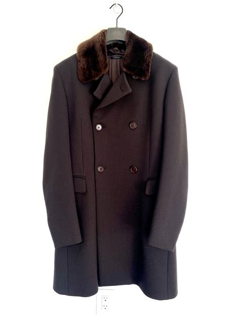 prada coat fur collar double breasted tartan|prada coats for women.